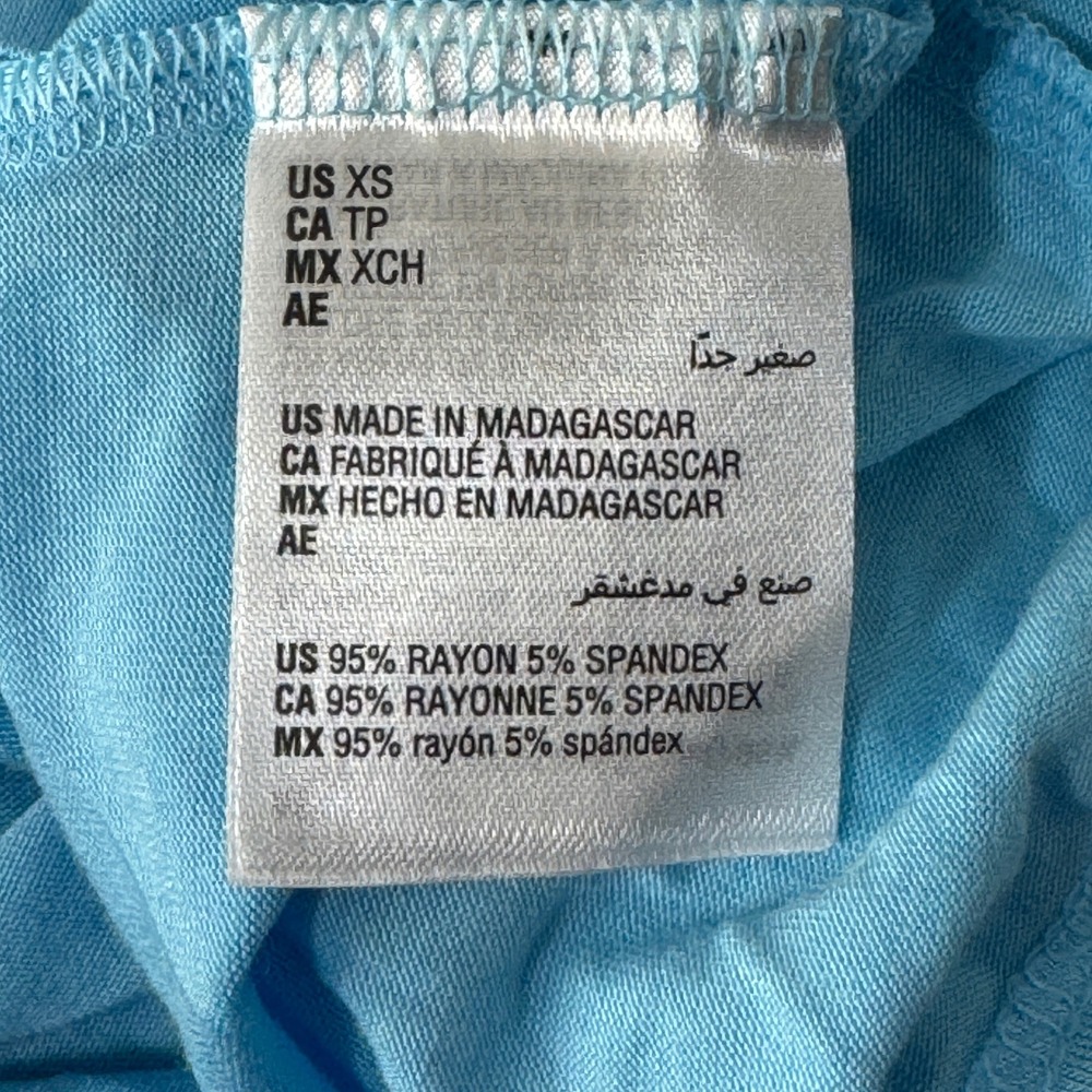 Ideology Women's XS Extra Small V-Neck Short Sleeve Top Butterfly Blue‎ Athletic - Picture 6 of 11